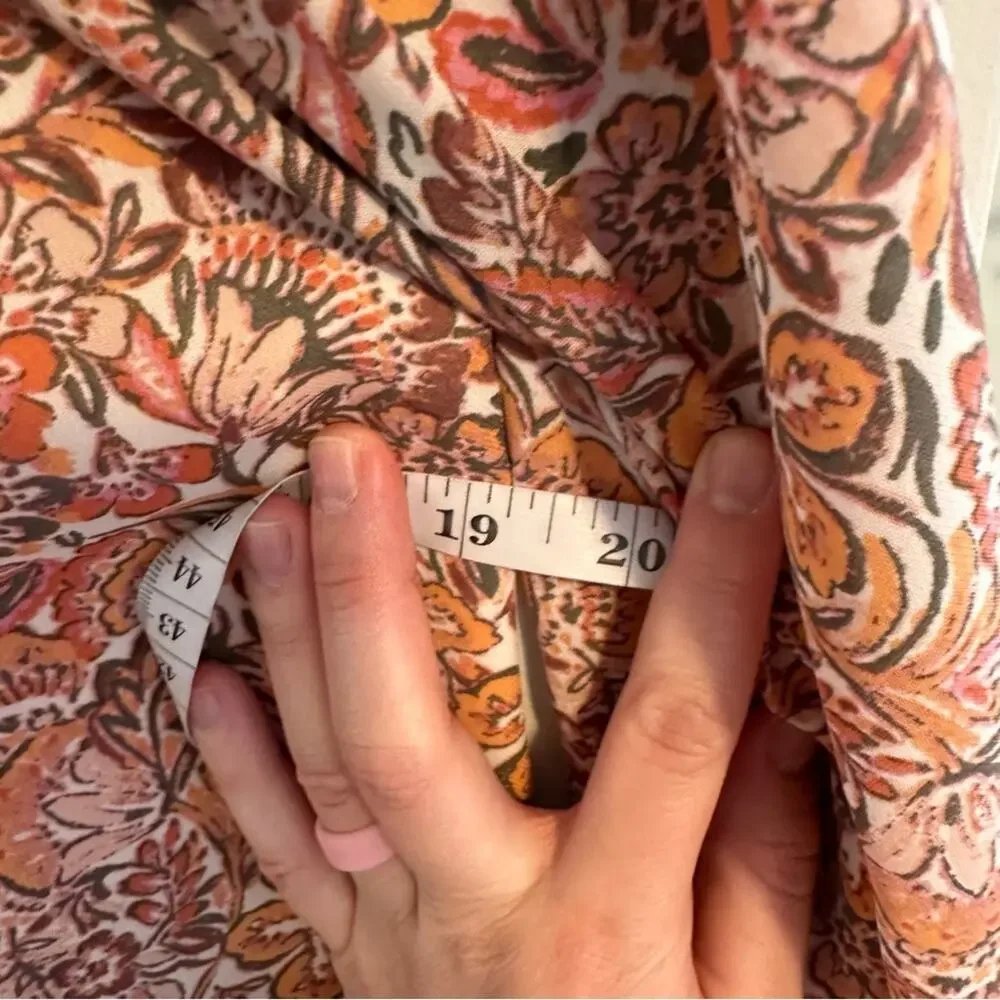 EVEREVE Pink Floral Printed Long Sleeve Blouse Top Small